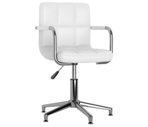 Silla de comedor giratoria cuero sintético blanco