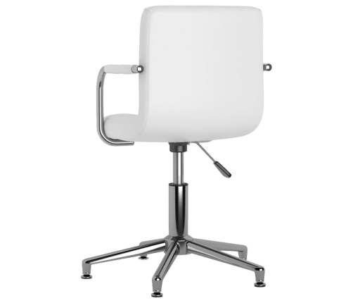 Silla de comedor giratoria cuero sintético blanco