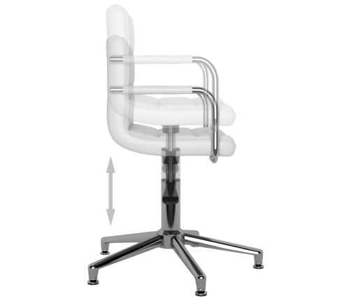 Silla de comedor giratoria cuero sintético blanco