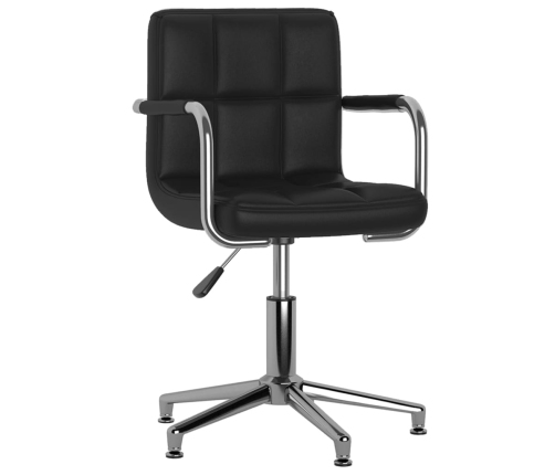 Silla de comedor giratoria cuero sintético negro