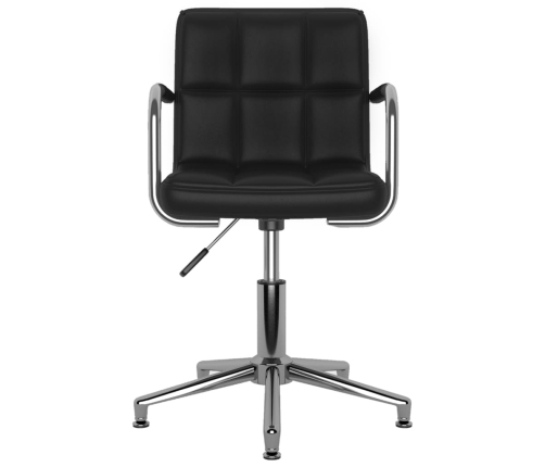Silla de comedor giratoria cuero sintético negro