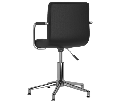 Silla de comedor giratoria cuero sintético negro