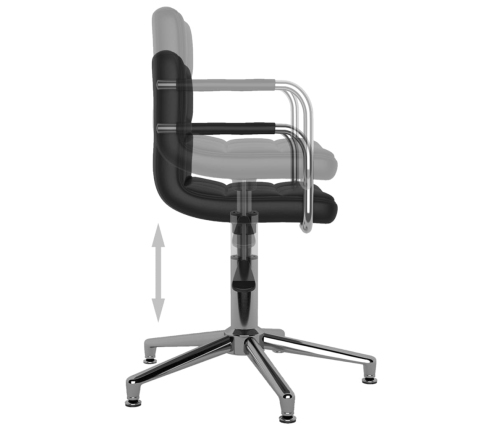 Silla de comedor giratoria cuero sintético negro