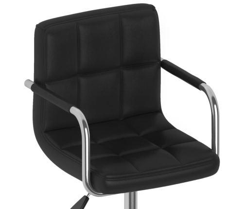 Silla de comedor giratoria cuero sintético negro