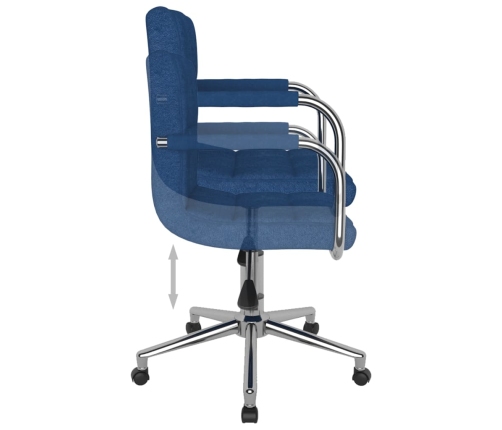 Silla de comedor giratoria tela azul