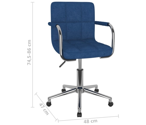 Silla de comedor giratoria tela azul