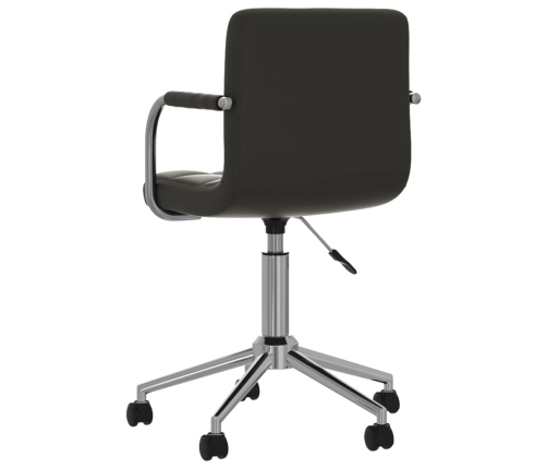 Silla de comedor giratoria cuero sintético negro