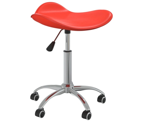 Silla de oficina de cuero sintético rojo