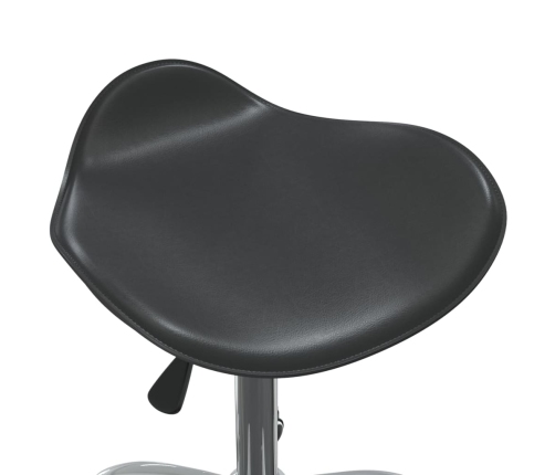 Silla de comedor giratoria cuero sintético negro