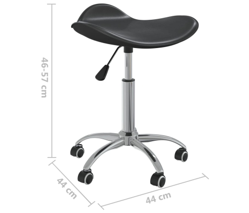 Silla de comedor giratoria cuero sintético negro