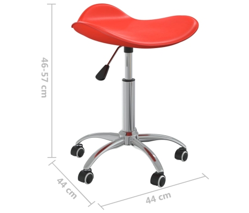 Silla de comedor giratoria de cuero sintético roja