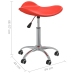 Silla de comedor giratoria de cuero sintético roja