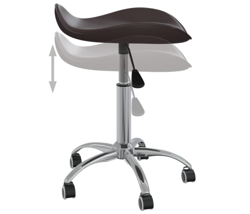 Silla de comedor giratoria cuero sintético marrón