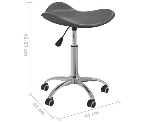 Silla de comedor giratoria de cuero sintético gris