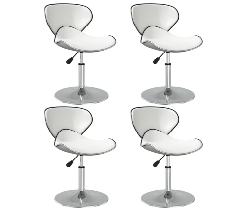 Sillas de comedor 4 unidades cuero sintético blanco