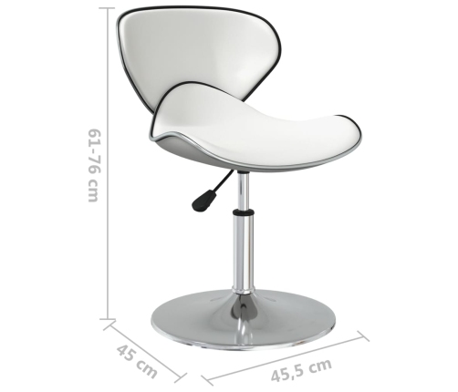 Sillas de comedor 4 unidades cuero sintético blanco