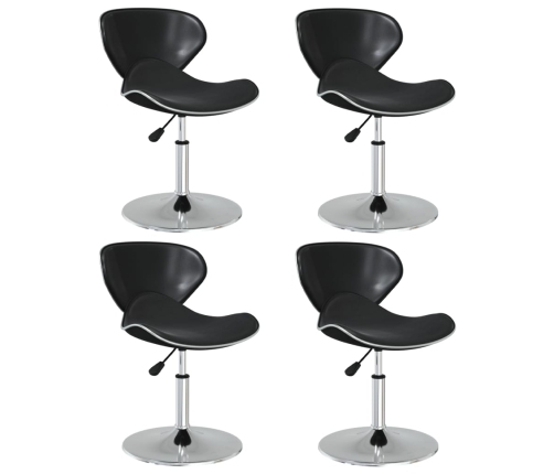 Sillas de comedor 4 unidades cuero sintético negro