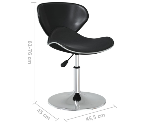 Sillas de comedor 4 unidades cuero sintético negro