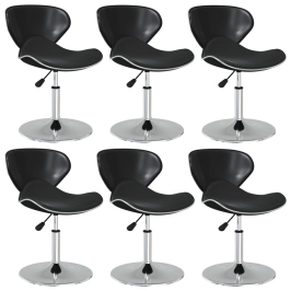Sillas de comedor 6 unidades cuero sintético negro