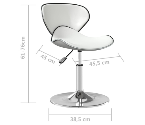 Silla de comedor de cuero sintético blanco