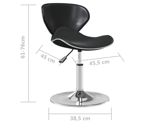 Silla de comedor cuero sintético negra