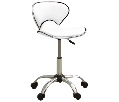 Silla de oficina de cuero sintético blanco