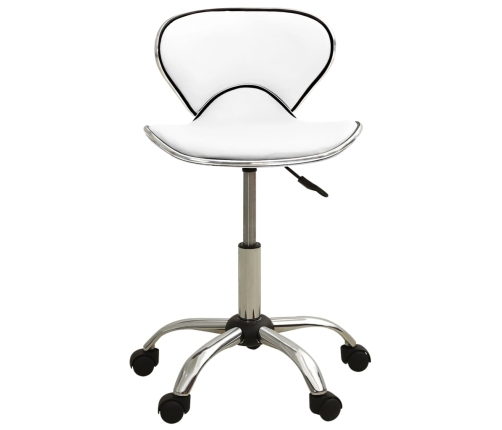 Silla de oficina de cuero sintético blanco