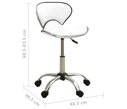 Silla de oficina de cuero sintético blanco