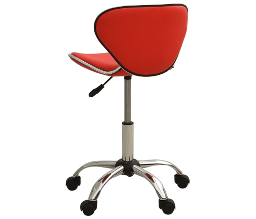 Silla de oficina de cuero sintético rojo