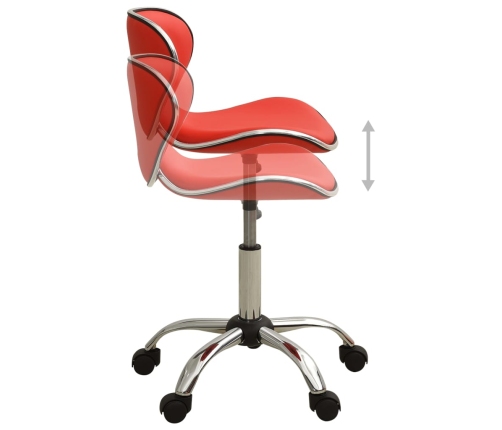 Silla de oficina de cuero sintético rojo