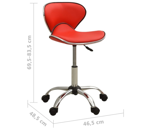 Silla de oficina de cuero sintético rojo