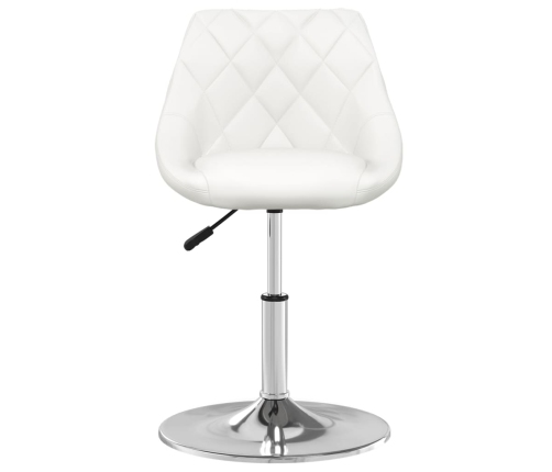 Sillas de comedor 6 unidades cuero sintético blanco
