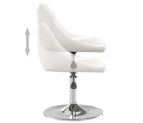 Sillas de comedor 6 unidades cuero sintético blanco