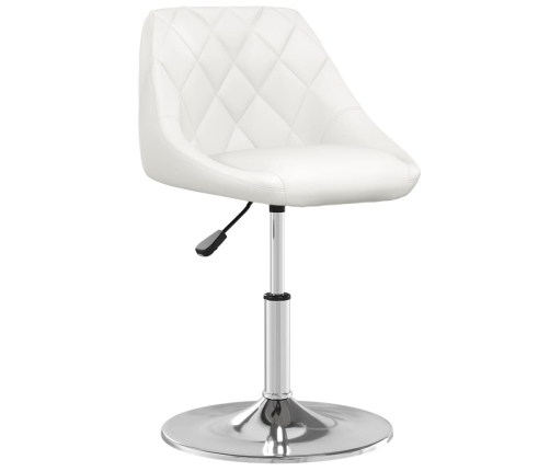Taburete de cocina de cuero sintético blanco