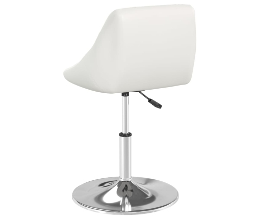 Taburete de cocina de cuero sintético blanco