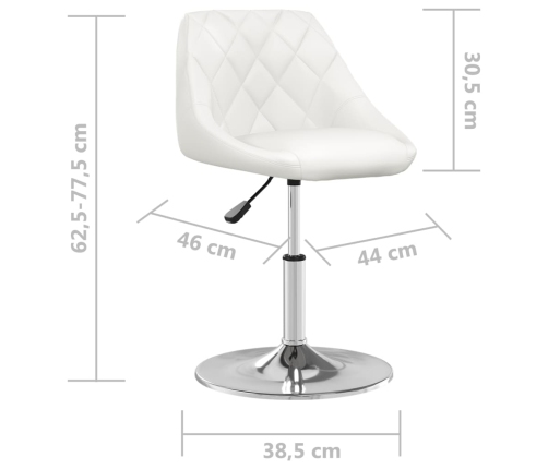 Taburete de cocina de cuero sintético blanco