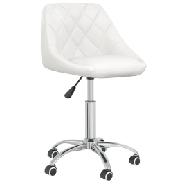 Silla de comedor giratoria cuero sintético blanco