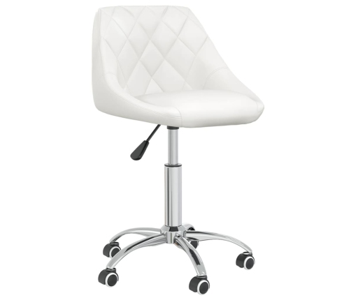 Silla de comedor giratoria cuero sintético blanco