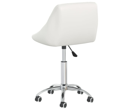 Silla de comedor giratoria cuero sintético blanco
