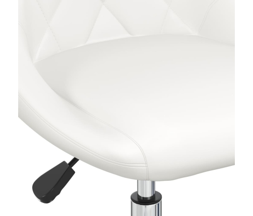 Silla de comedor giratoria cuero sintético blanco