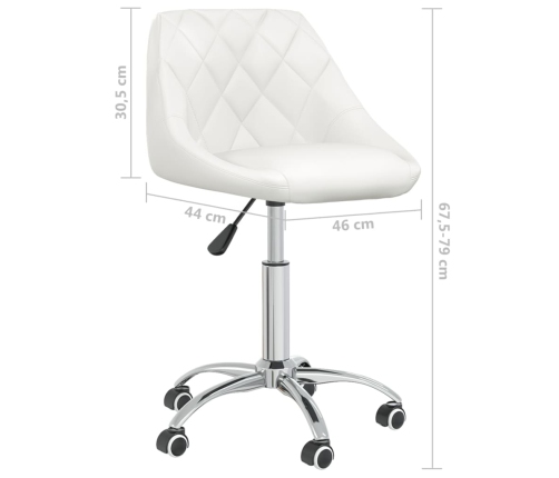 Silla de comedor giratoria cuero sintético blanco