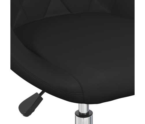 Silla de comedor giratoria cuero sintético negro