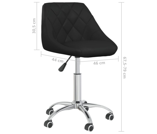 Silla de comedor giratoria cuero sintético negro