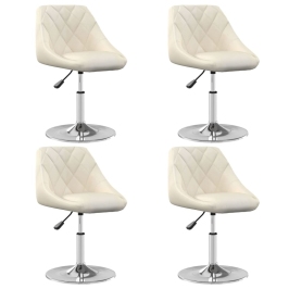 Sillas de comedor giratorias 4 unidades terciopelo color crema
