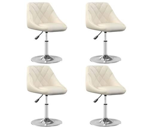 Sillas de comedor giratorias 4 unidades terciopelo color crema