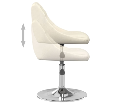Sillas de comedor giratorias 4 unidades terciopelo color crema