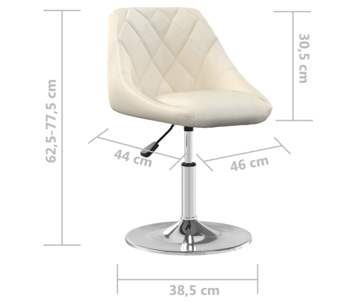 Sillas de comedor giratorias 4 unidades terciopelo color crema
