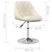 Sillas de comedor giratorias 4 unidades terciopelo color crema
