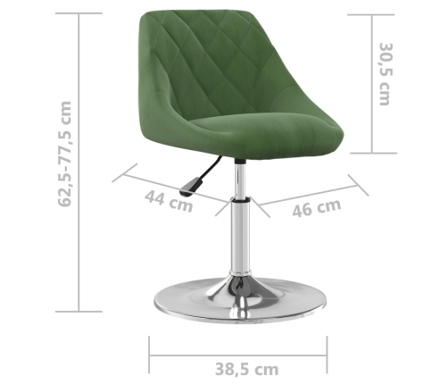 Sillas de comedor giratorias 4 uds terciopelo verde oscuro