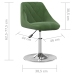Sillas de comedor giratorias 4 uds terciopelo verde oscuro